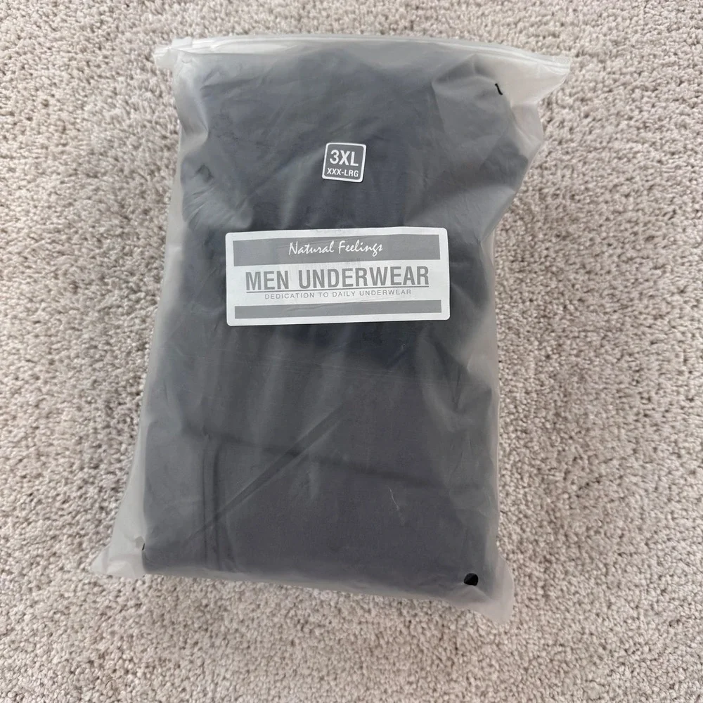 Natural Feelings Mens Boxer Briefs 5 Pack Black Grey Cotton‎ Stretch 3XL